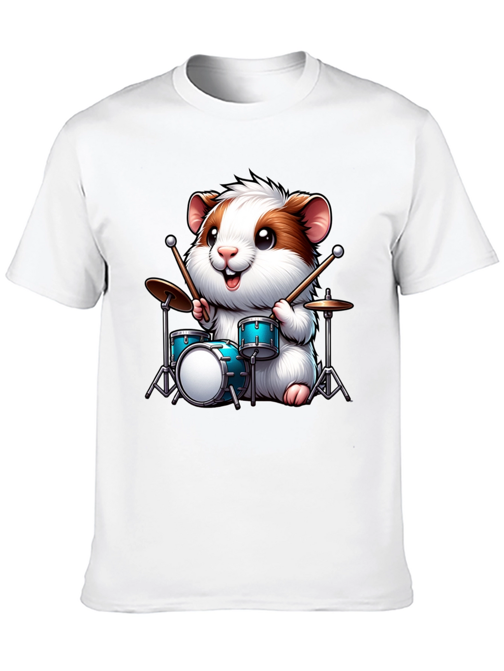 Drummer Hamster Graphic T-Shirt