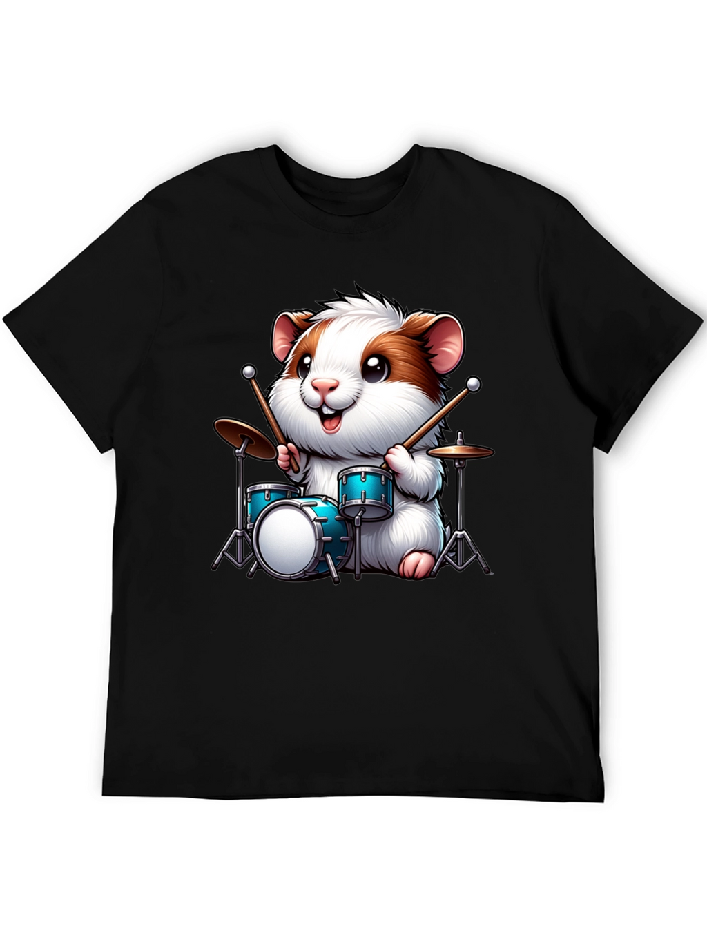 Drummer Hamster Graphic T-Shirt