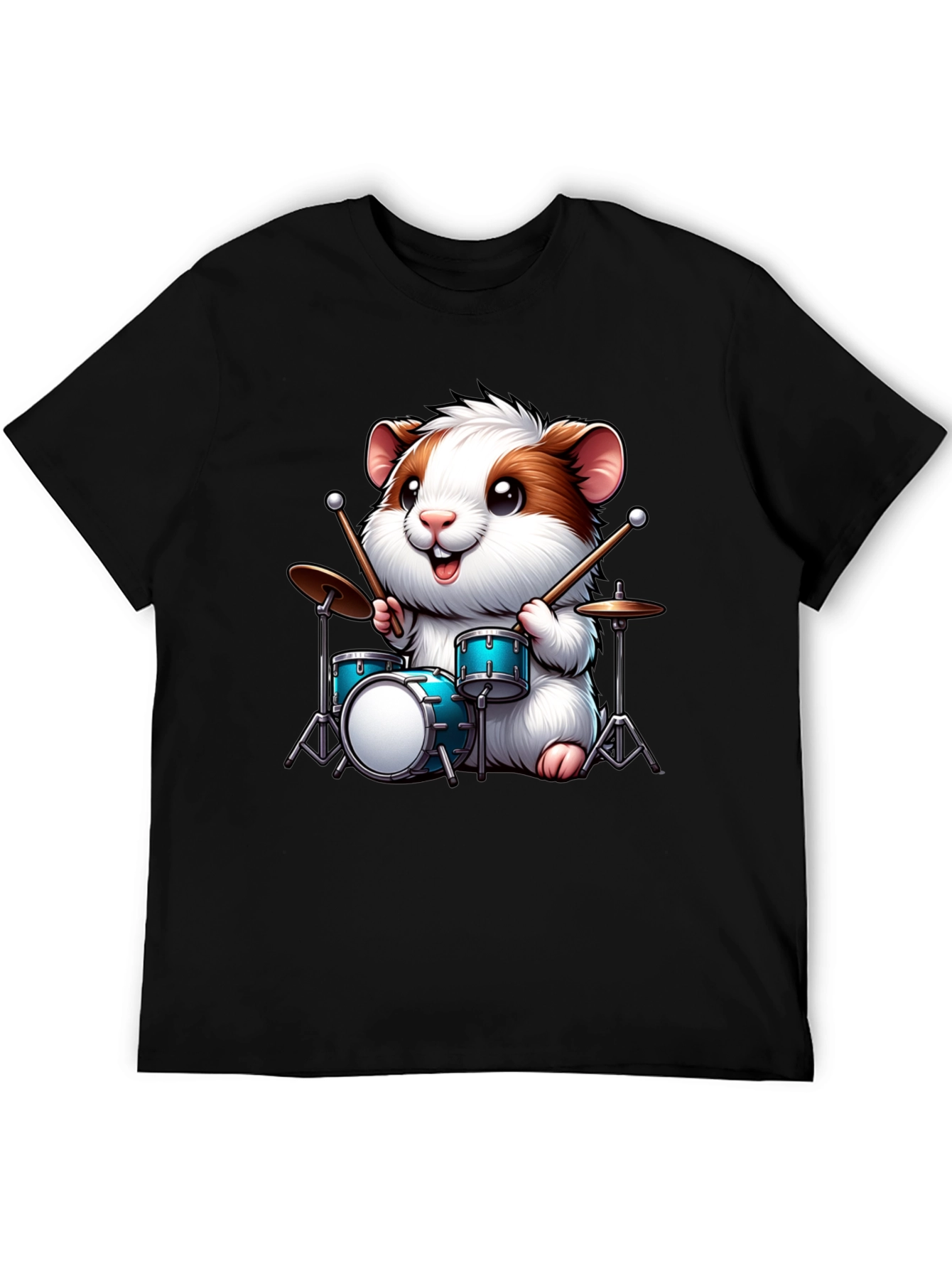 Drummer Hamster Graphic T-Shirt