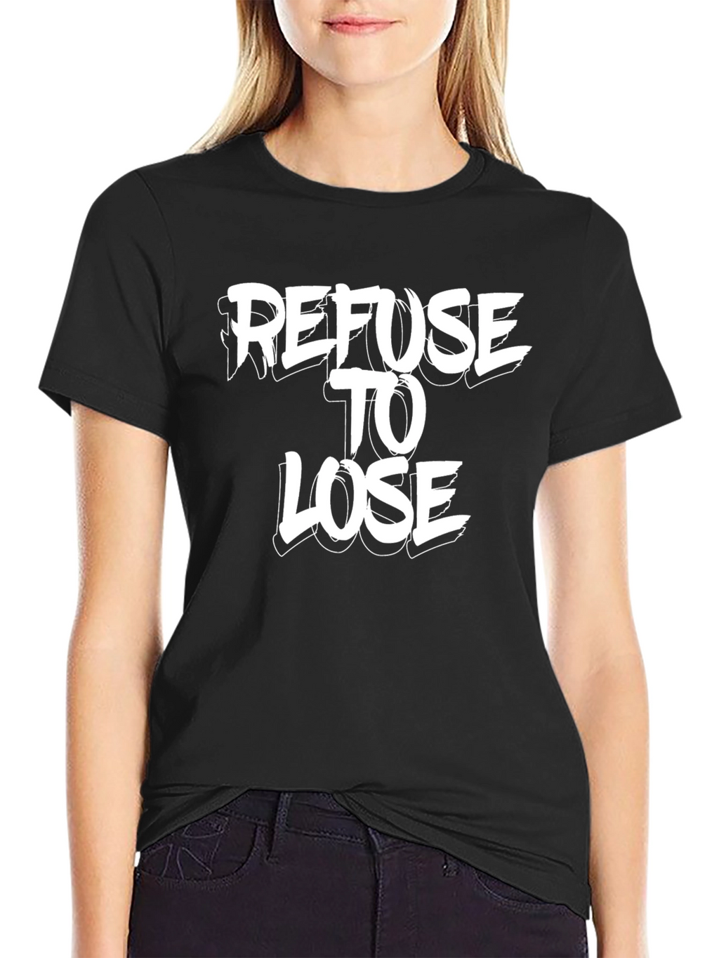 Refuse To Lose Graphic Tee - Black Cotton T-Shirt