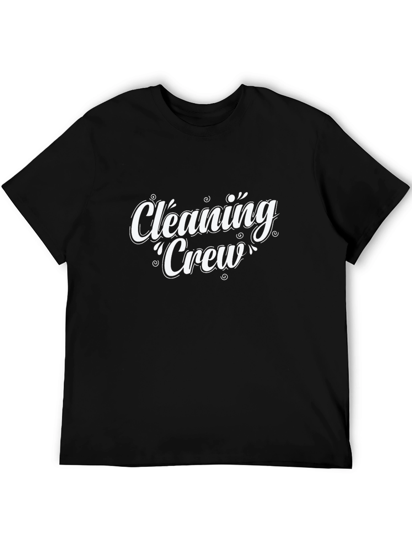 Cleaning Crew Graphic Tee - Black Cotton T-Shirt