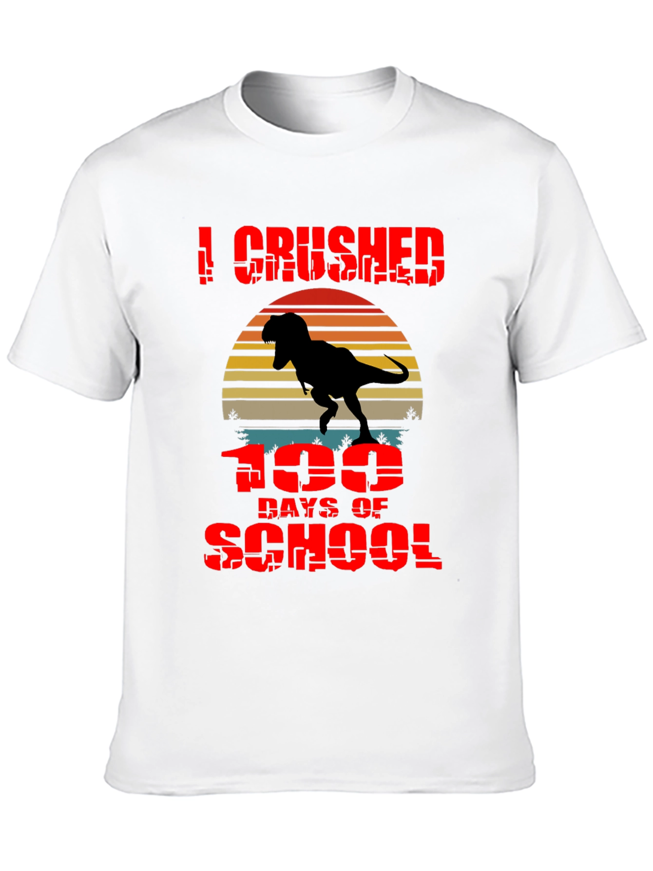 Crushed 100 Days of School T-Rex T-Shirt
