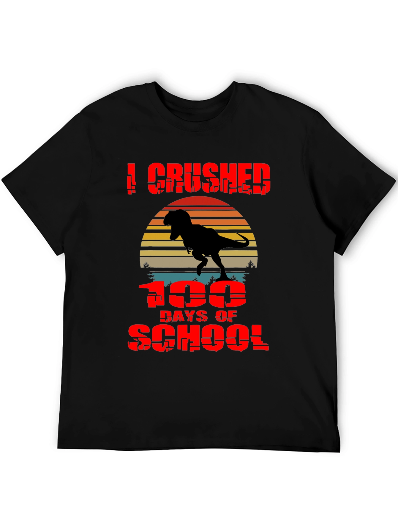 Crushed 100 Days of School T-Rex T-Shirt