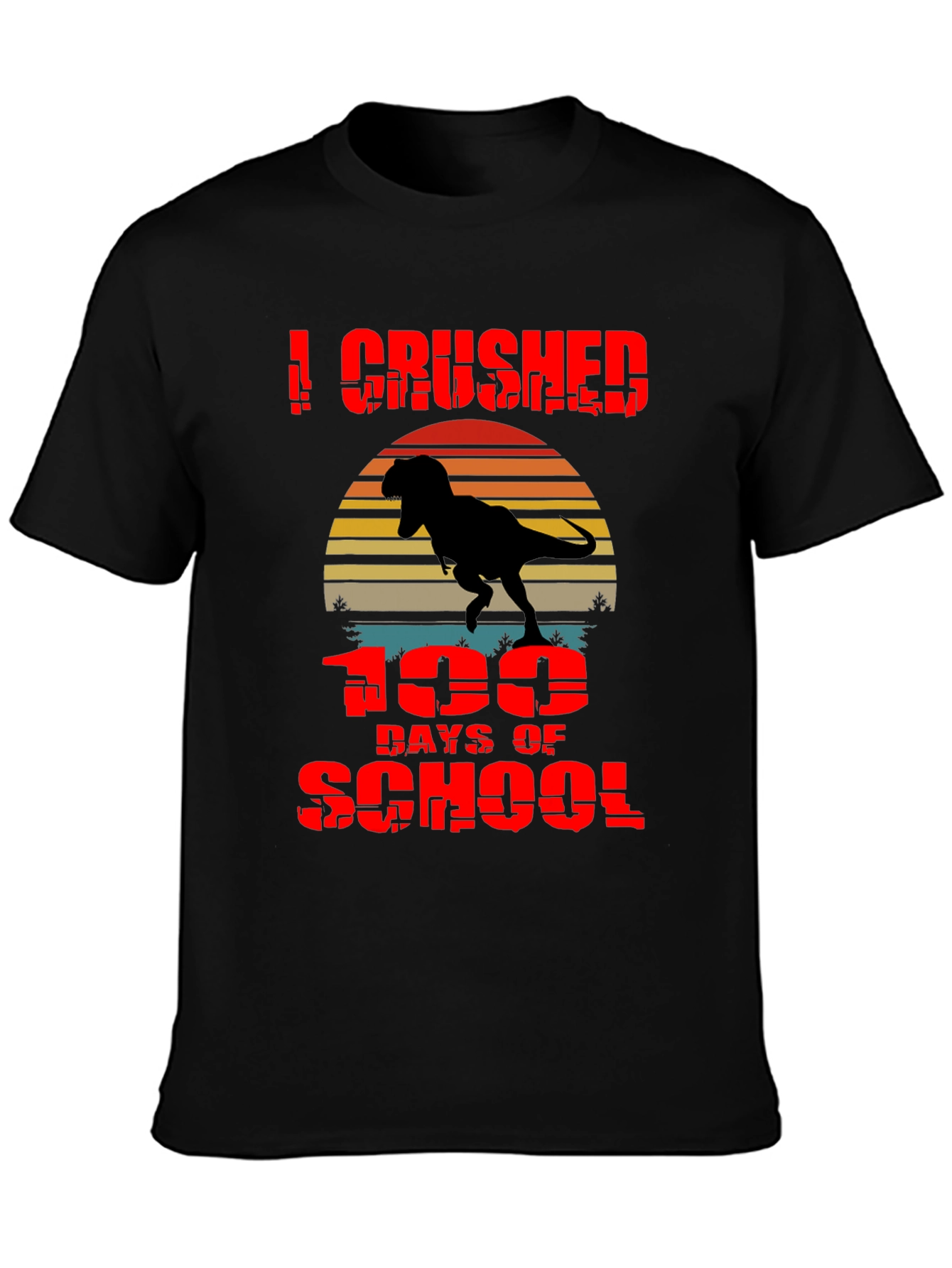 Crushed 100 Days of School T-Rex T-Shirt