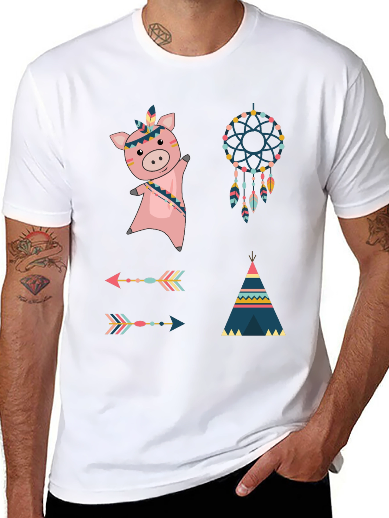 Native American Pig T-Shirt