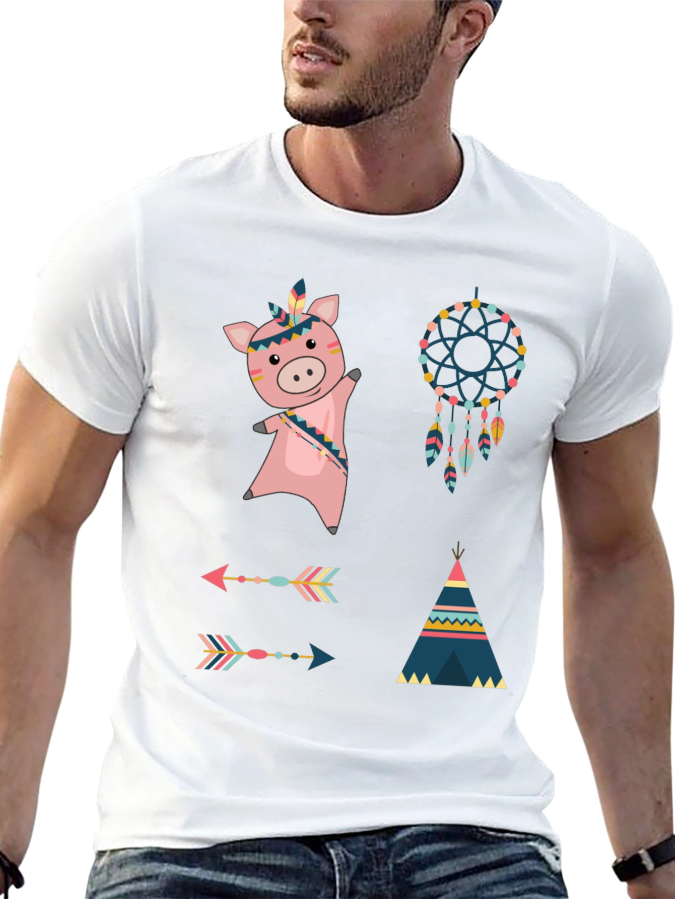 Native American Pig T-Shirt
