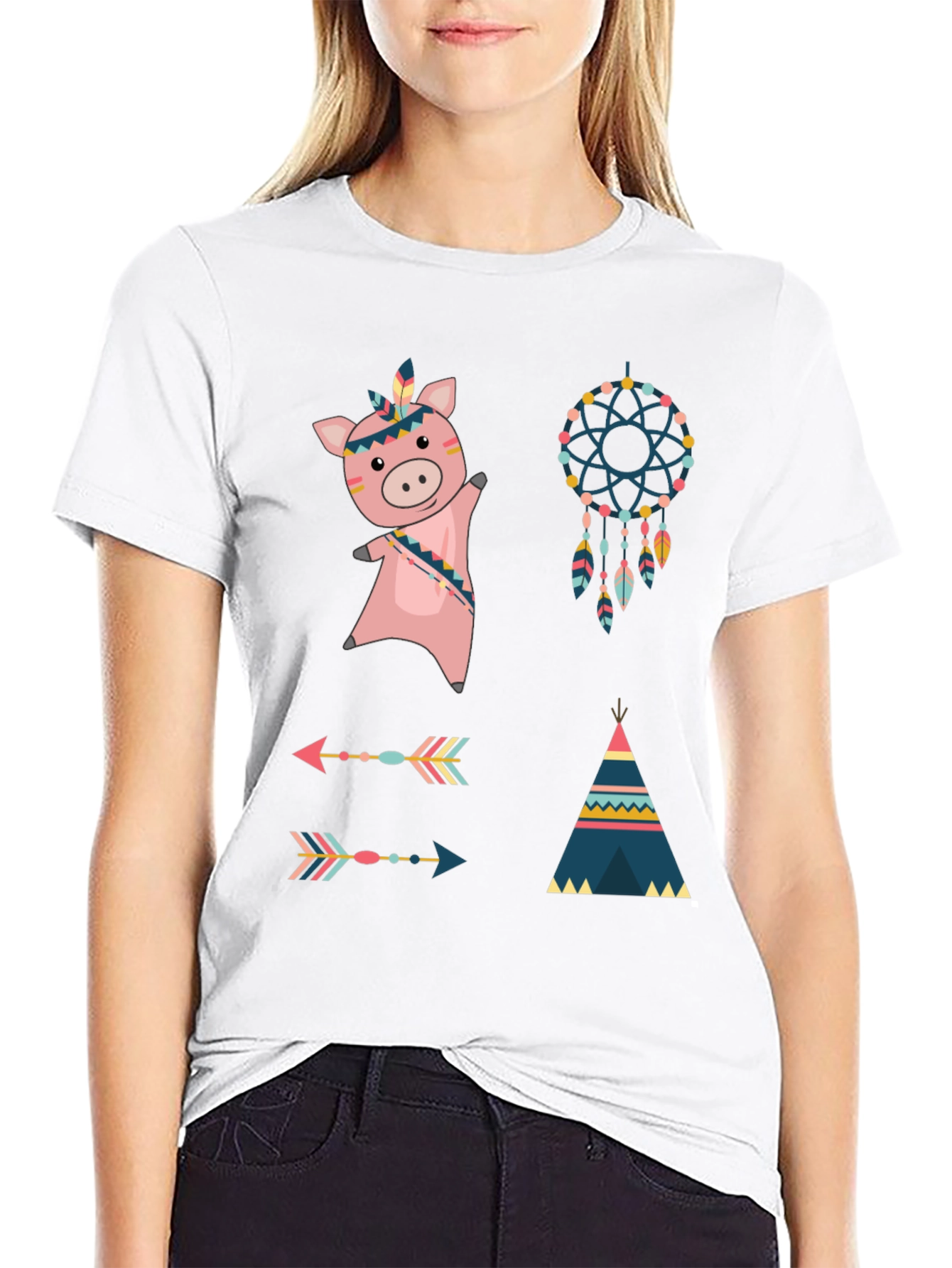 Native American Pig T-Shirt