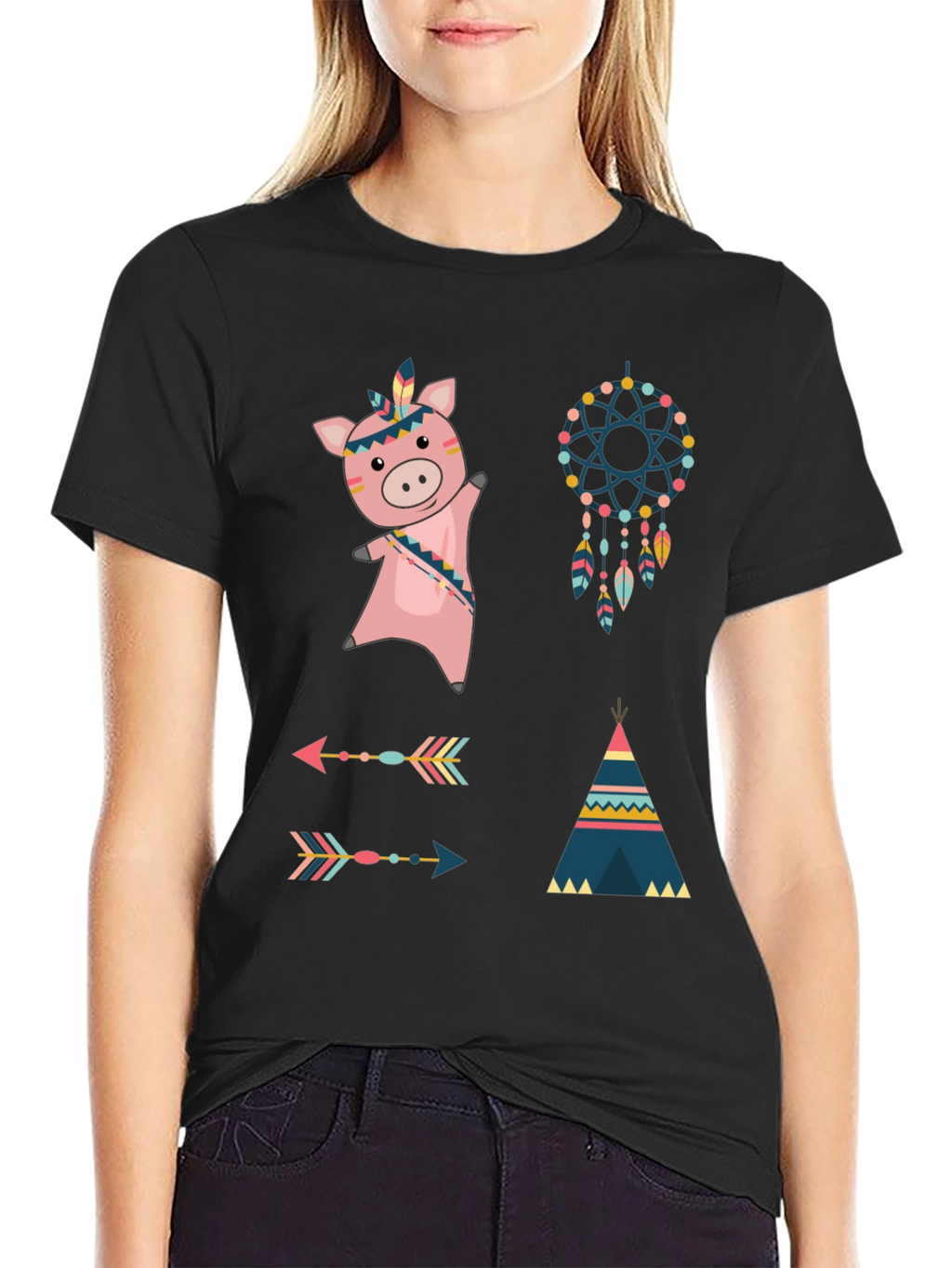 Native American Pig T-Shirt