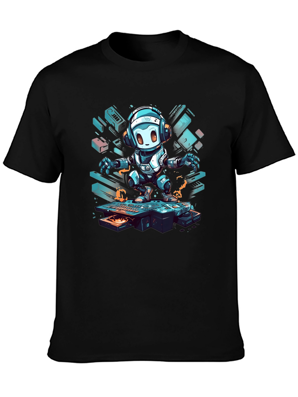 Robot DJ Graphic Tee - Cool & Trendy
