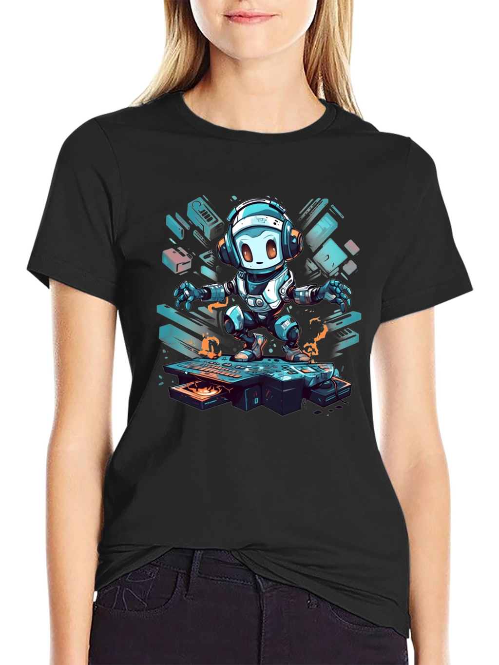 Robot DJ Graphic Tee - Cool & Trendy