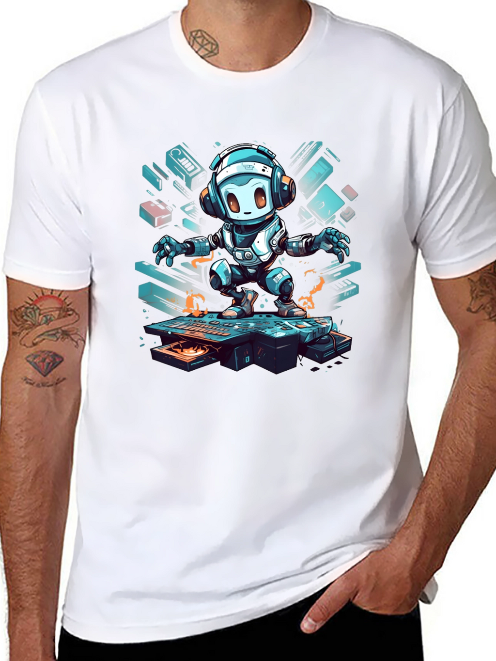Robot DJ Graphic Tee - Cool & Trendy