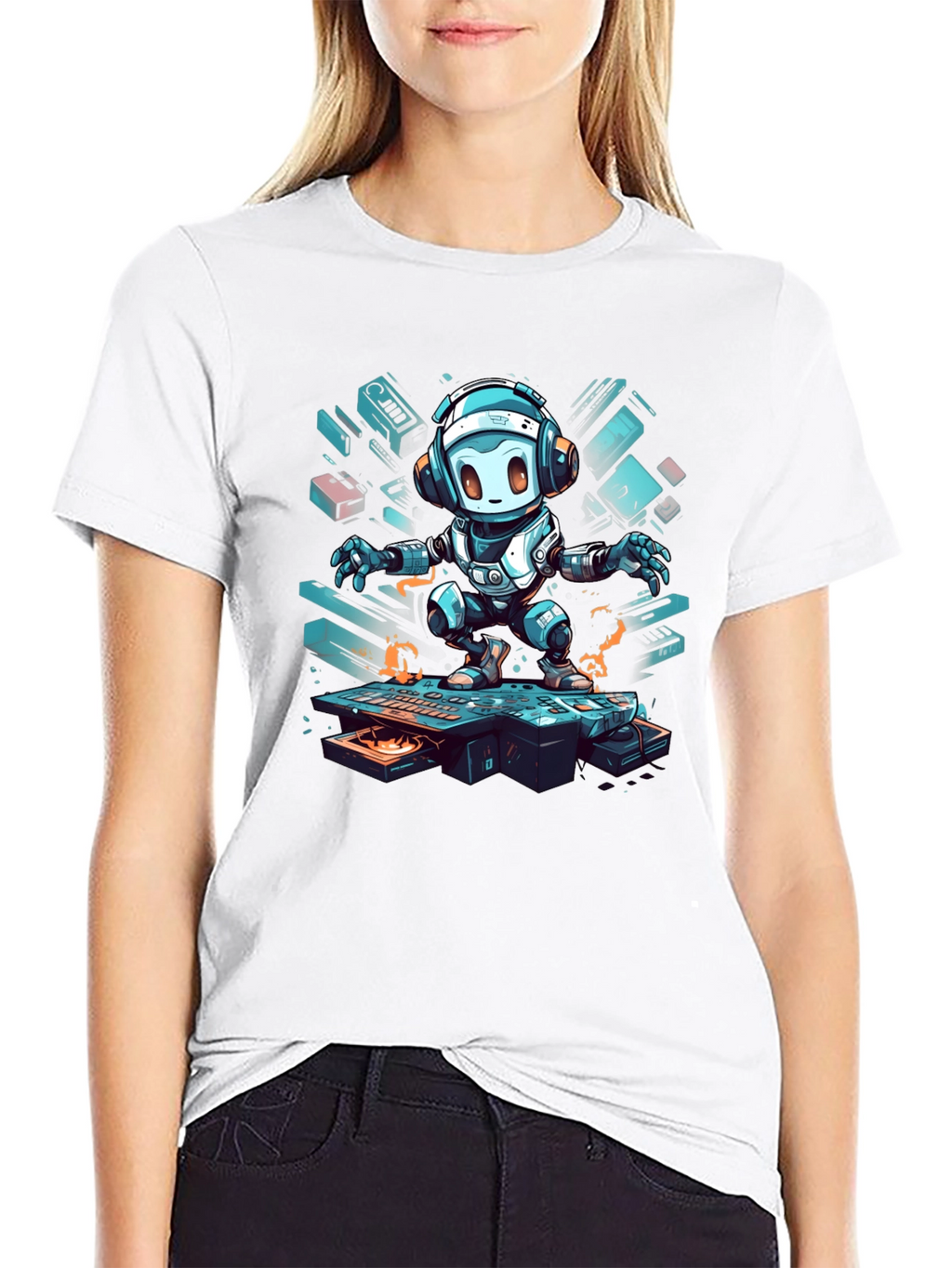 Robot DJ Graphic Tee - Cool & Trendy