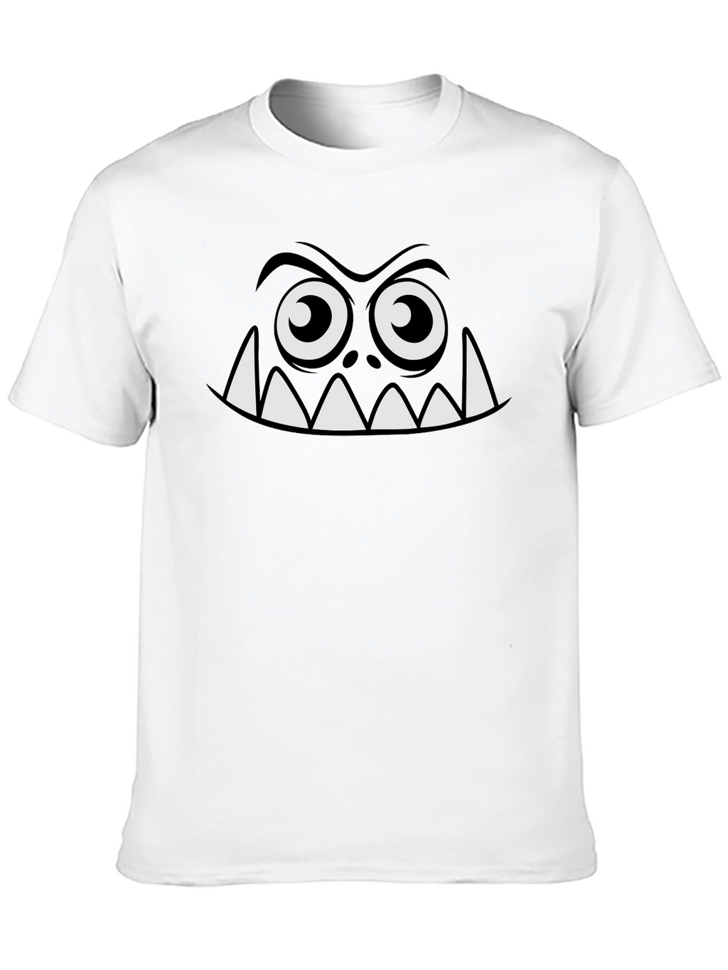 Monster Face Graphic T-Shirt - Funny Cartoon Tee