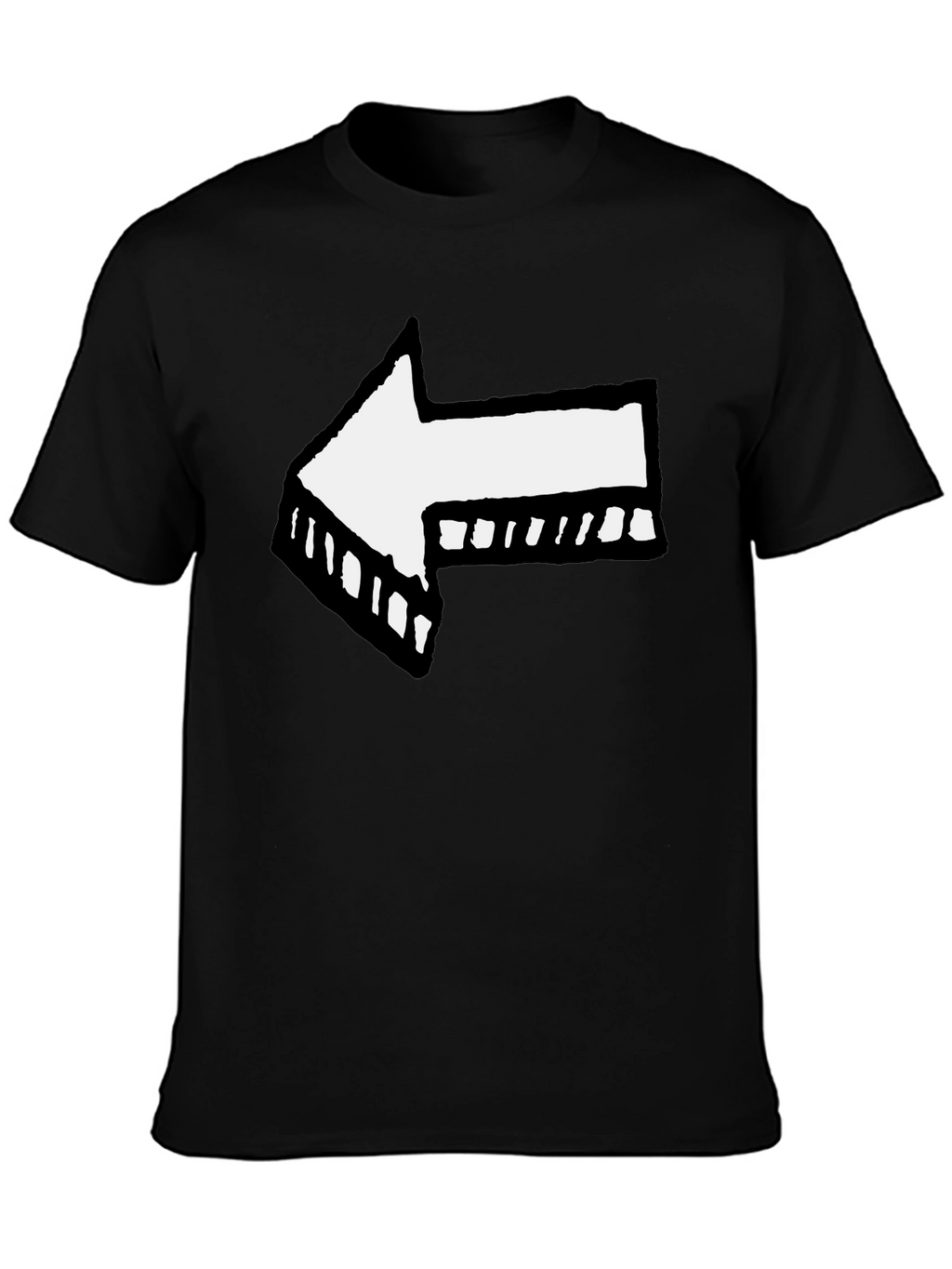 Left Arrow Graphic Print Black T-Shirt