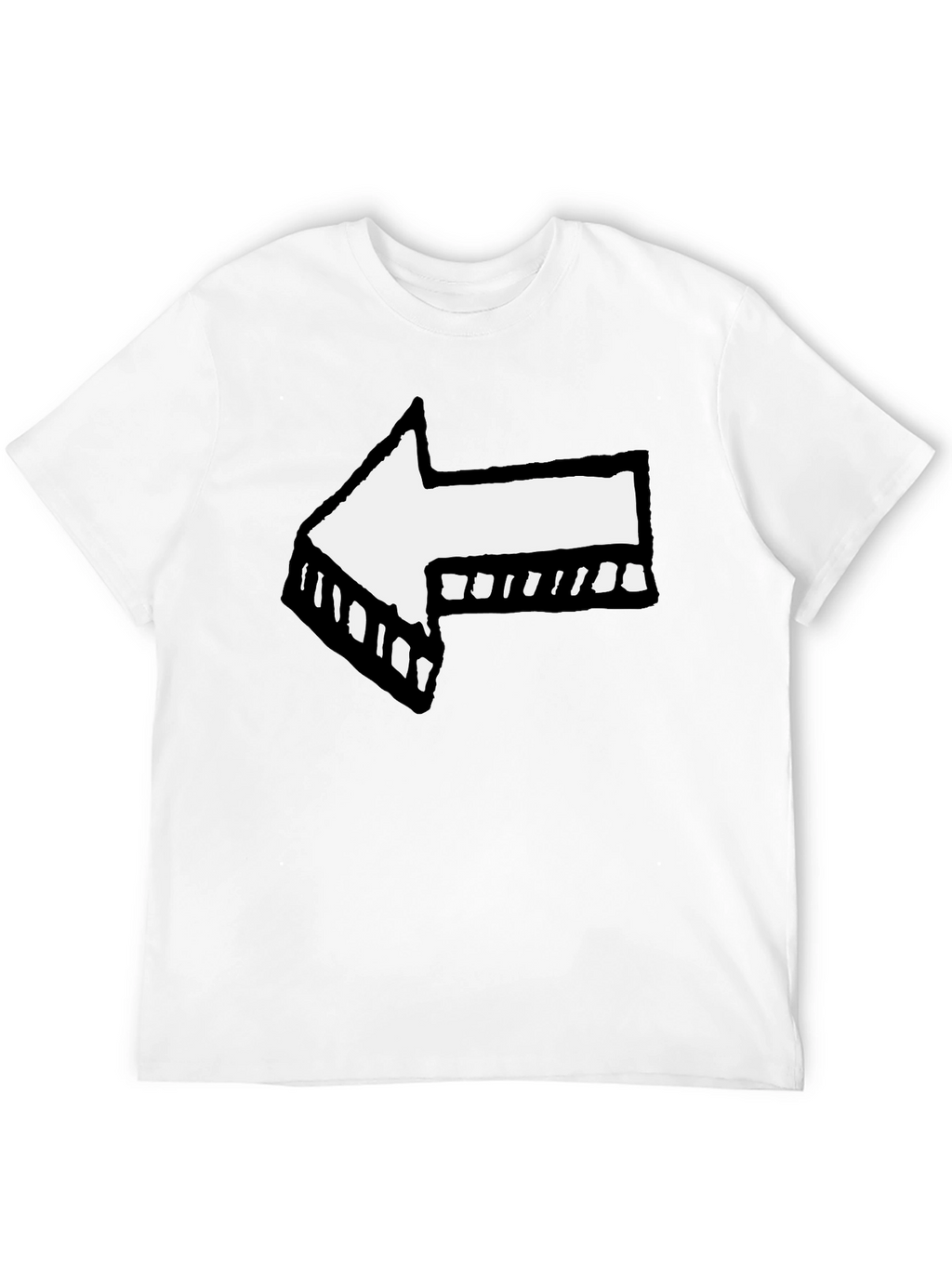 Left Arrow Graphic Print Black T-Shirt