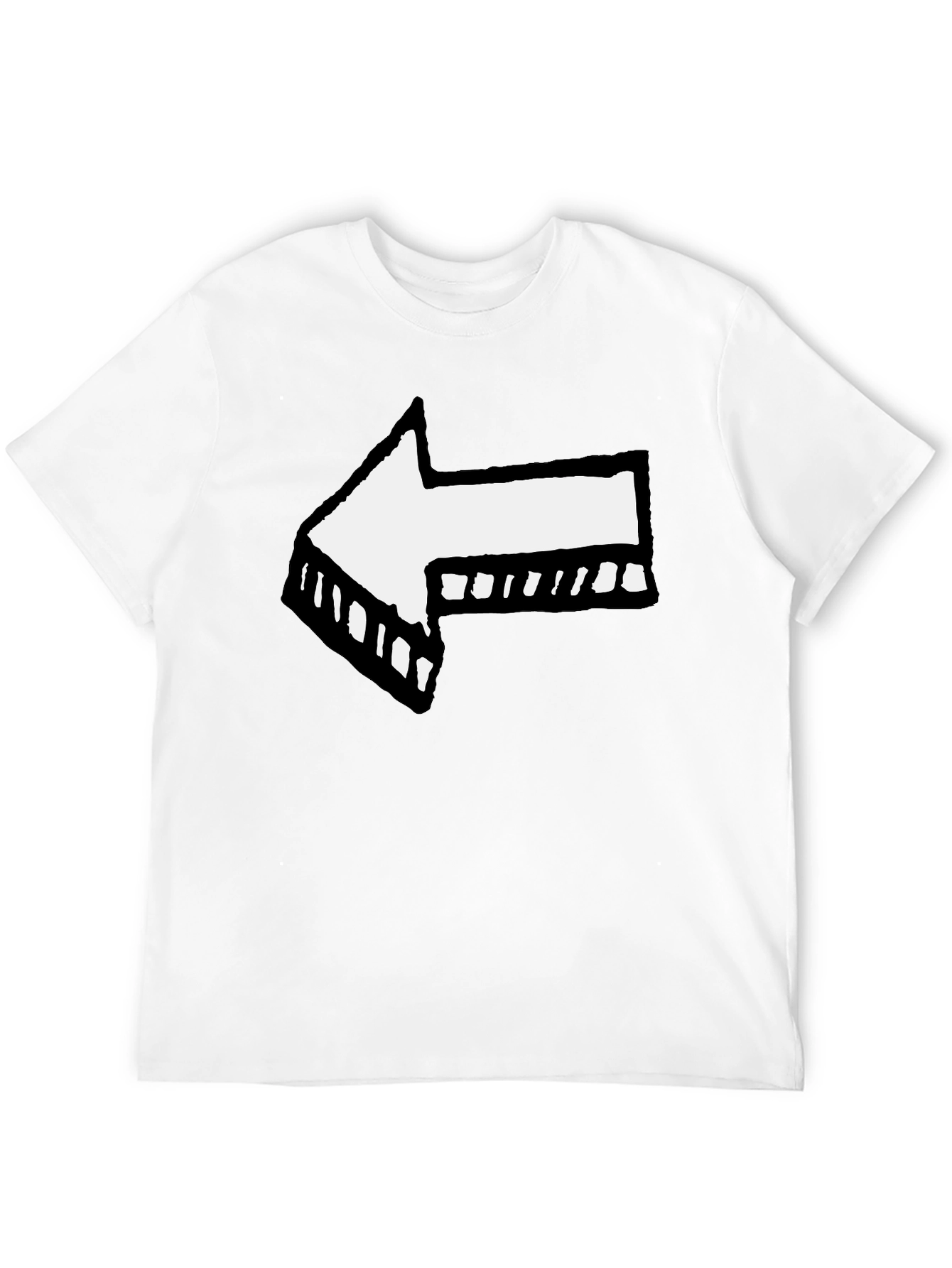 Left Arrow Graphic Print Black T-Shirt