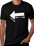 Left Arrow Graphic Print Black T-Shirt