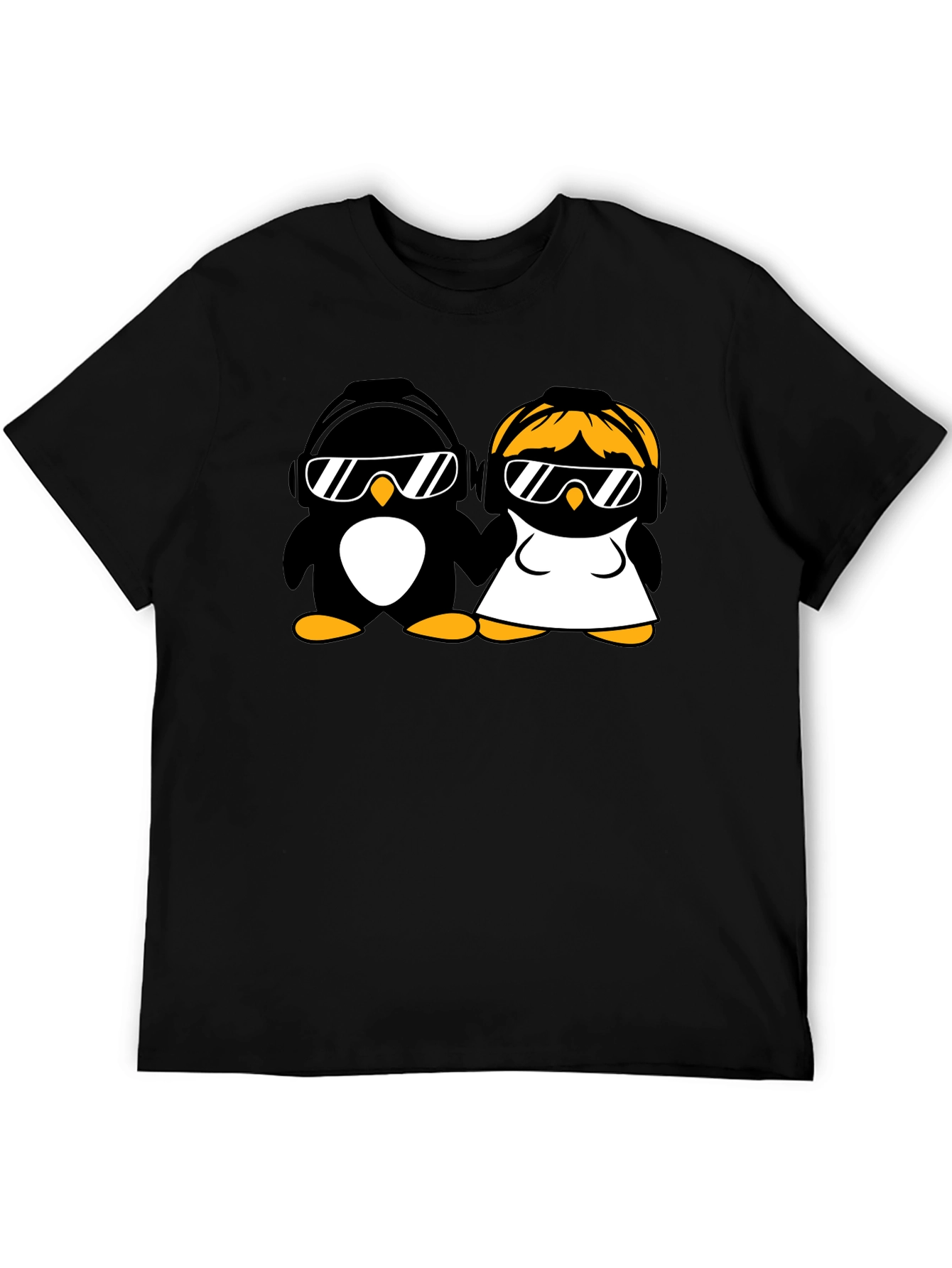 Cool Penguins T-Shirt - Music Loving Couple