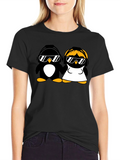 Cool Penguins T-Shirt - Music Loving Couple
