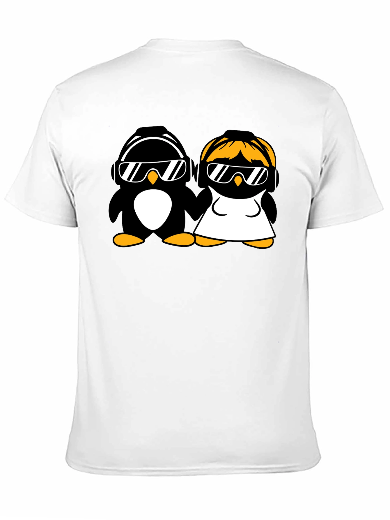 Cool Penguins T-Shirt - Music Loving Couple