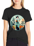 Artistic Garden Cat T-Shirt