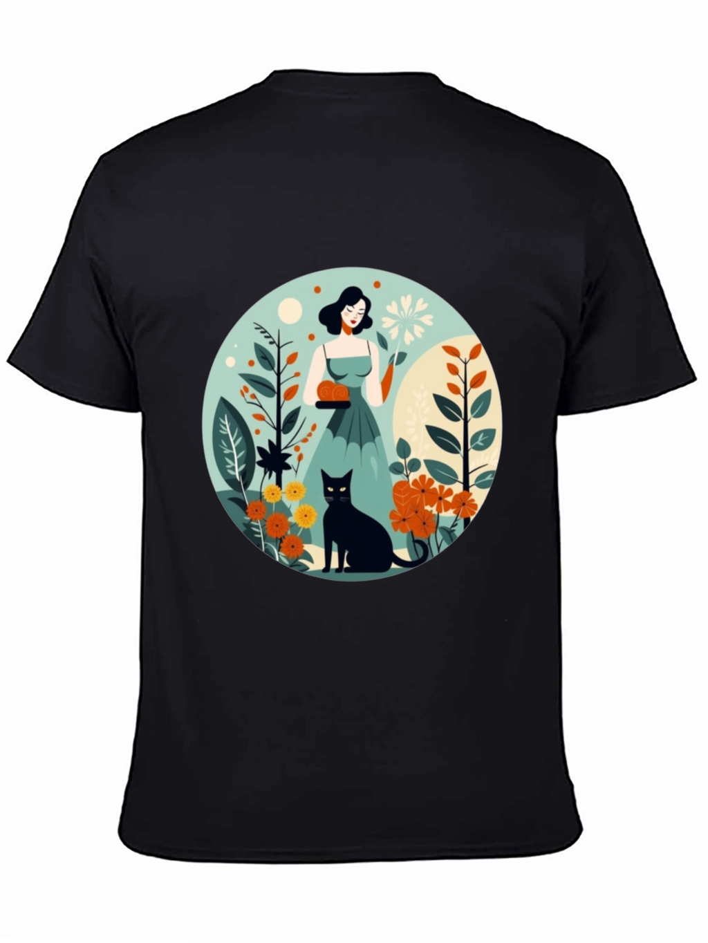 Artistic Garden Cat T-Shirt