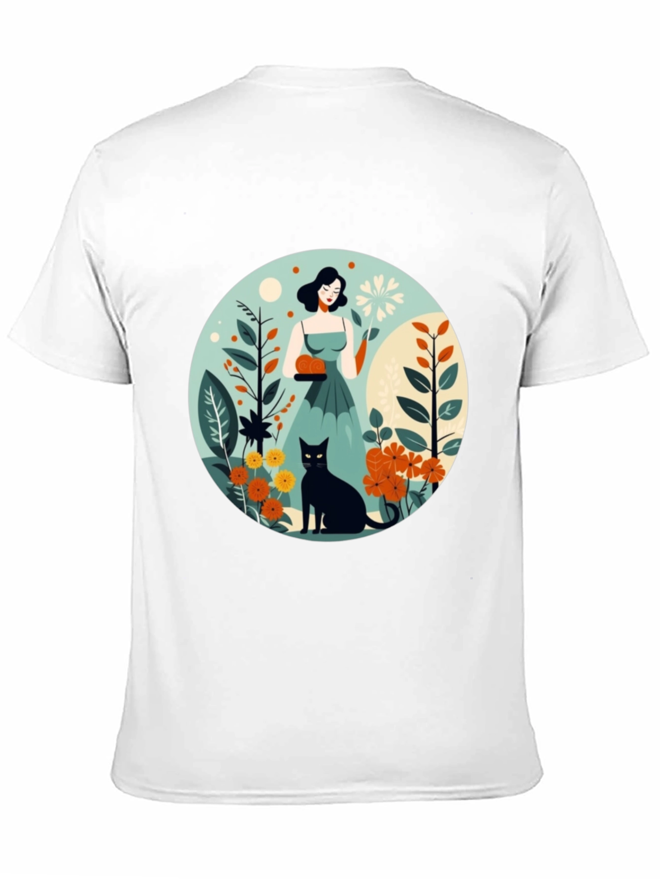 Artistic Garden Cat T-Shirt