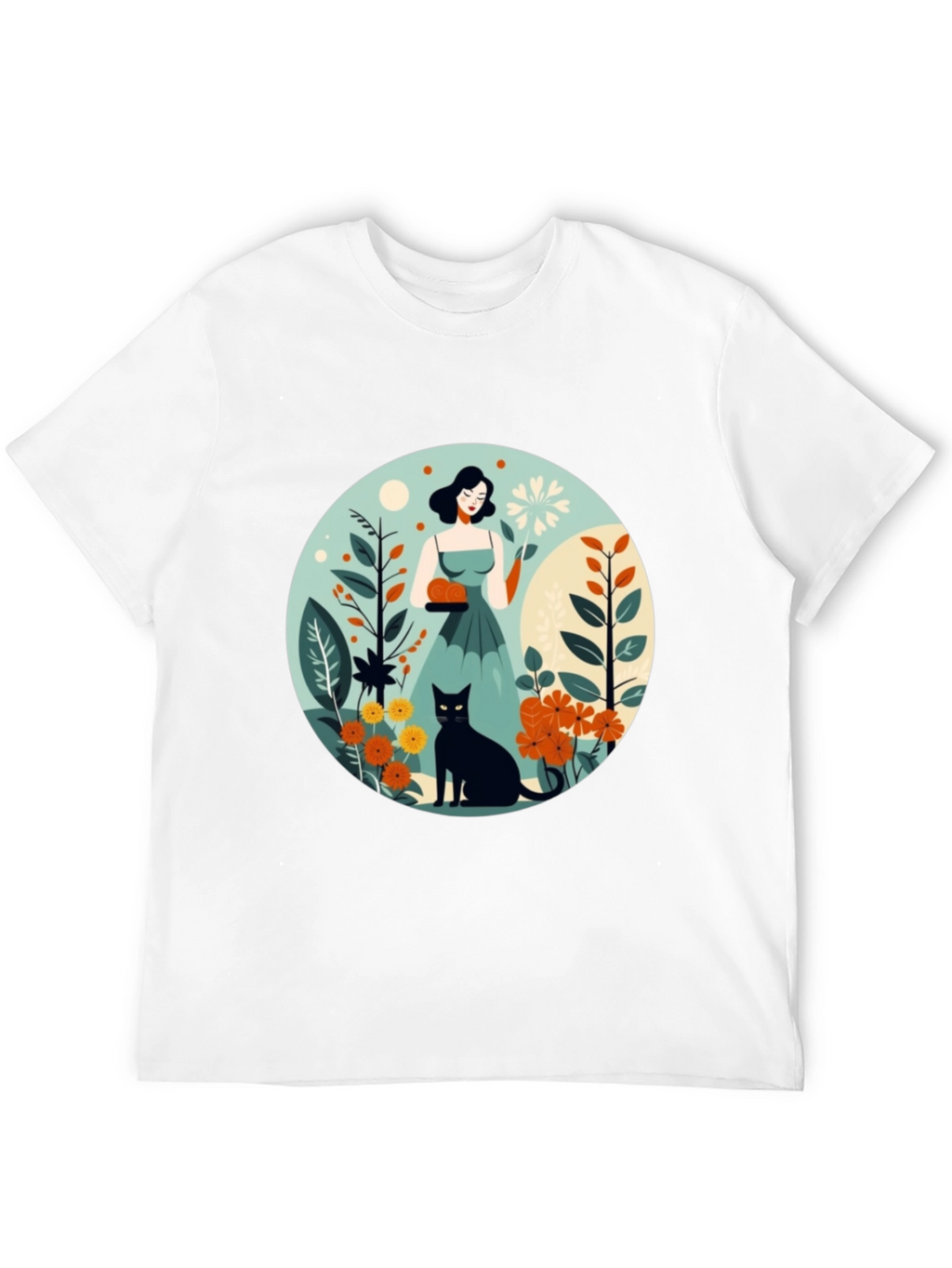 Artistic Garden Cat T-Shirt