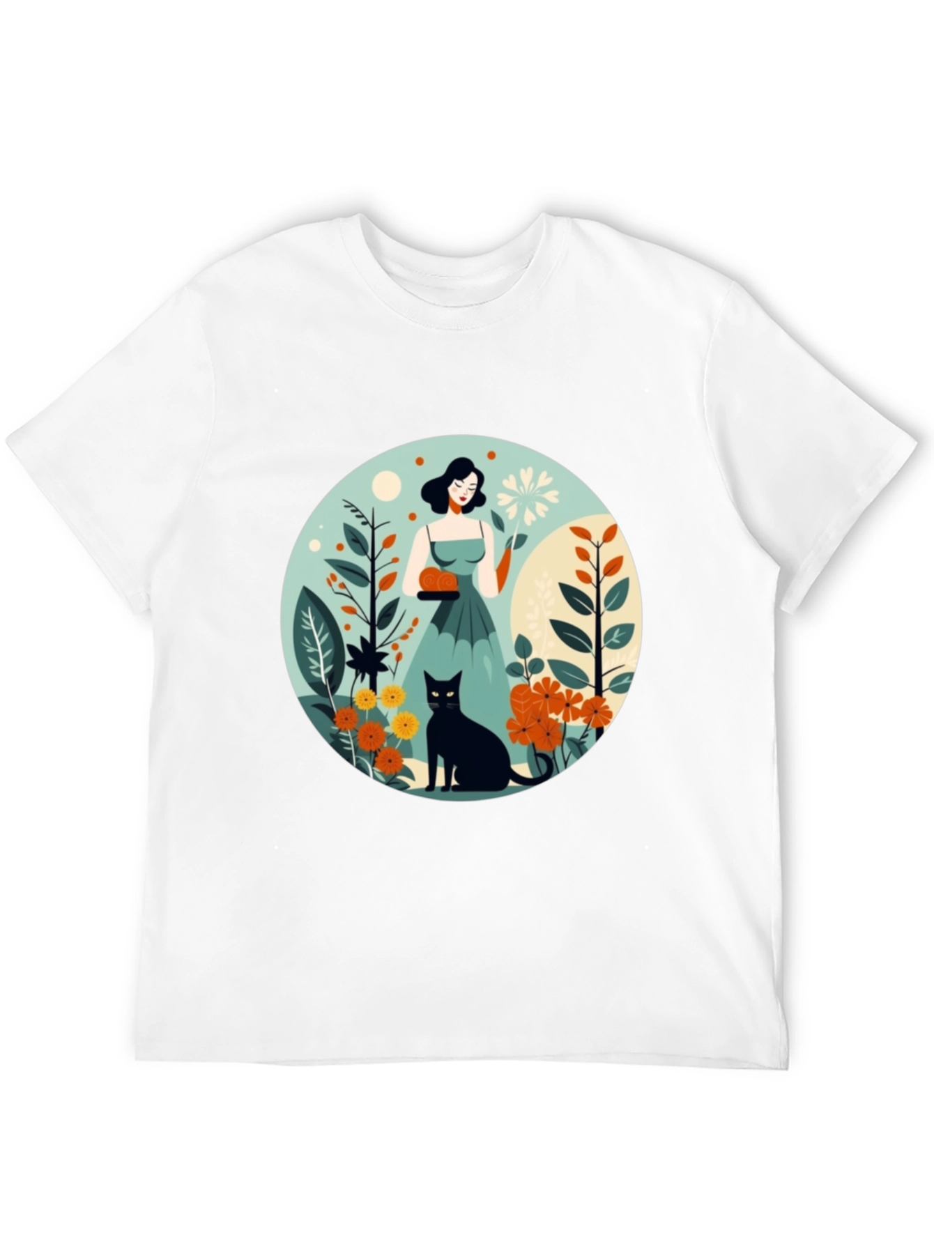 Artistic Garden Cat T-Shirt