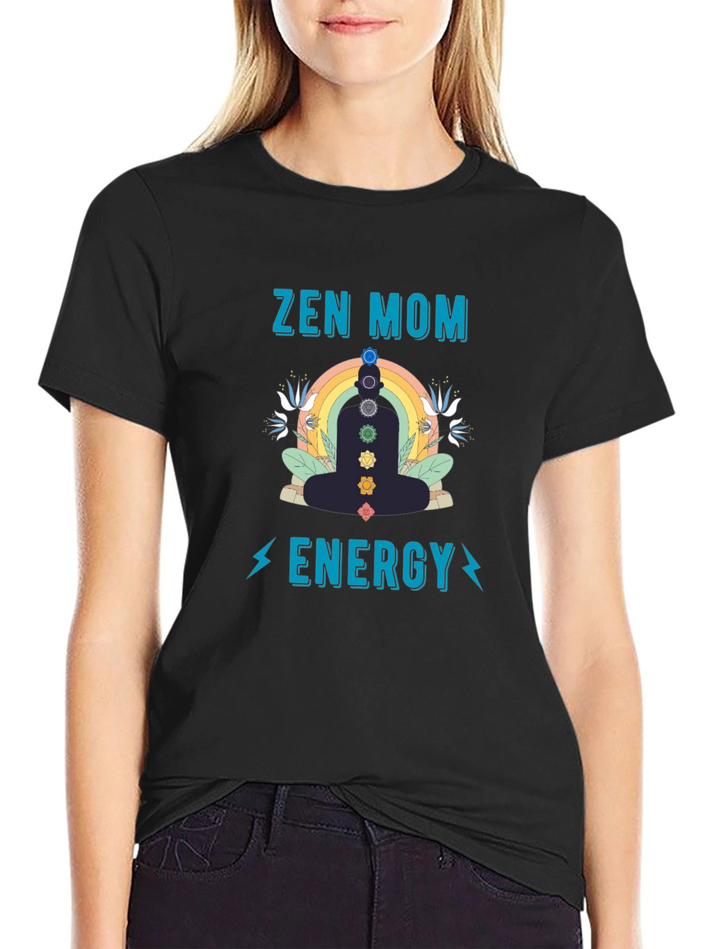 Zen Mom Energy T-Shirt - Chakra Meditation Tee