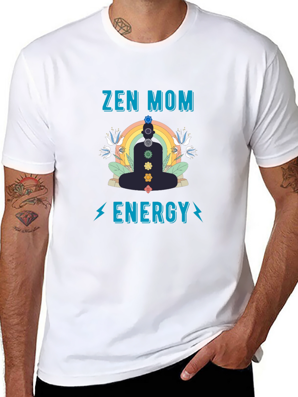 Zen Mom Energy T-Shirt - Chakra Meditation Tee