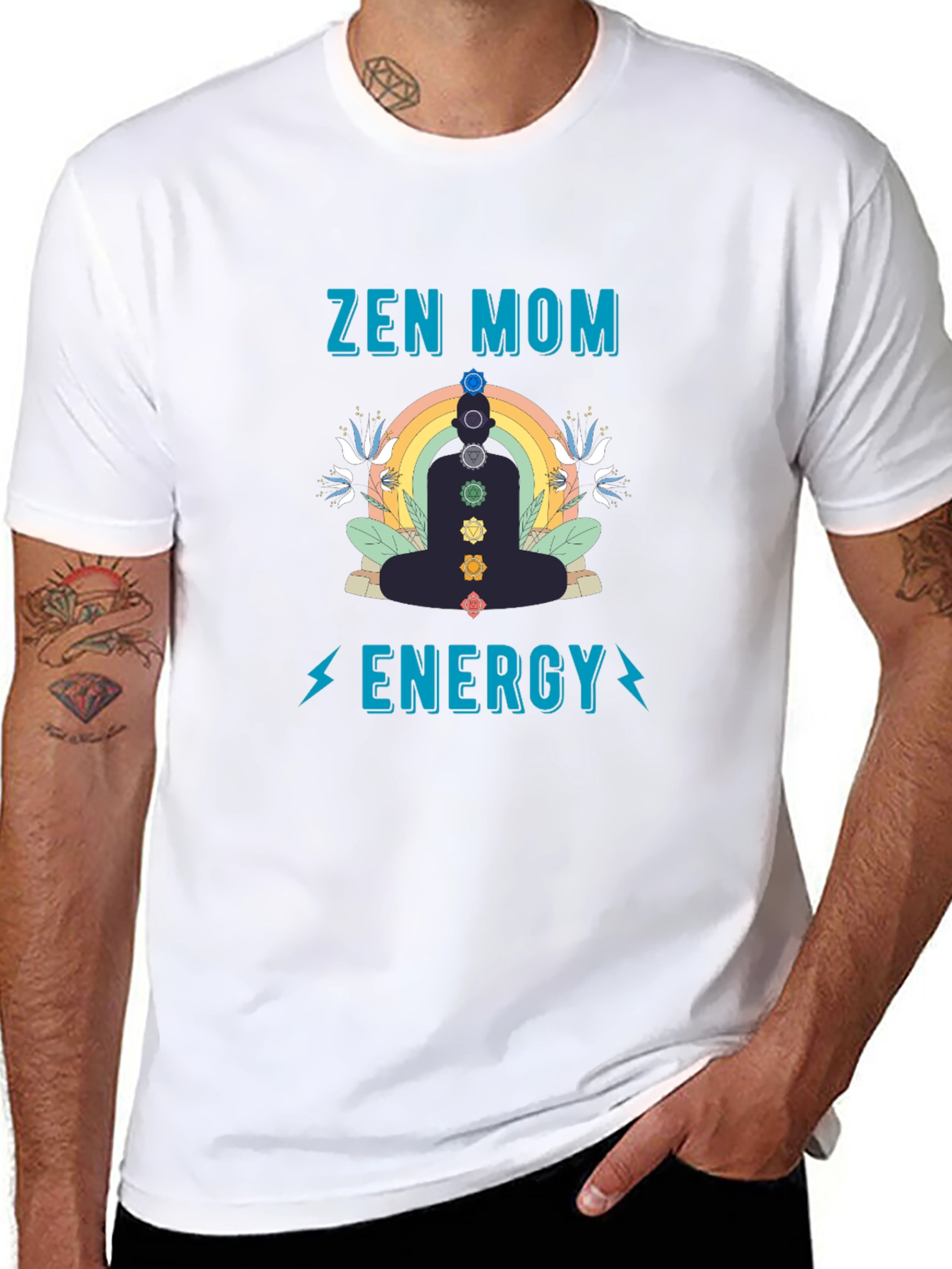 Zen Mom Energy T-Shirt - Chakra Meditation Tee
