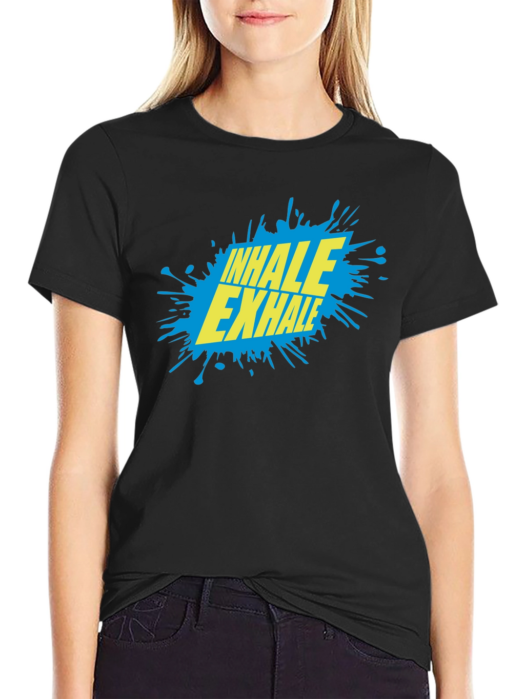 Inhale Exhale Graphic T-Shirt - Black