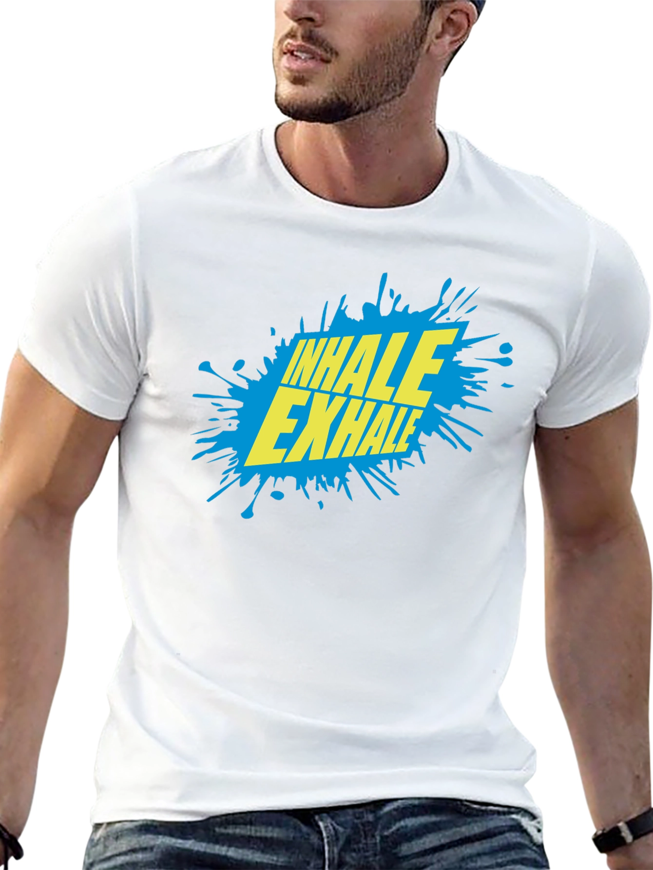 Inhale Exhale Graphic T-Shirt - Black