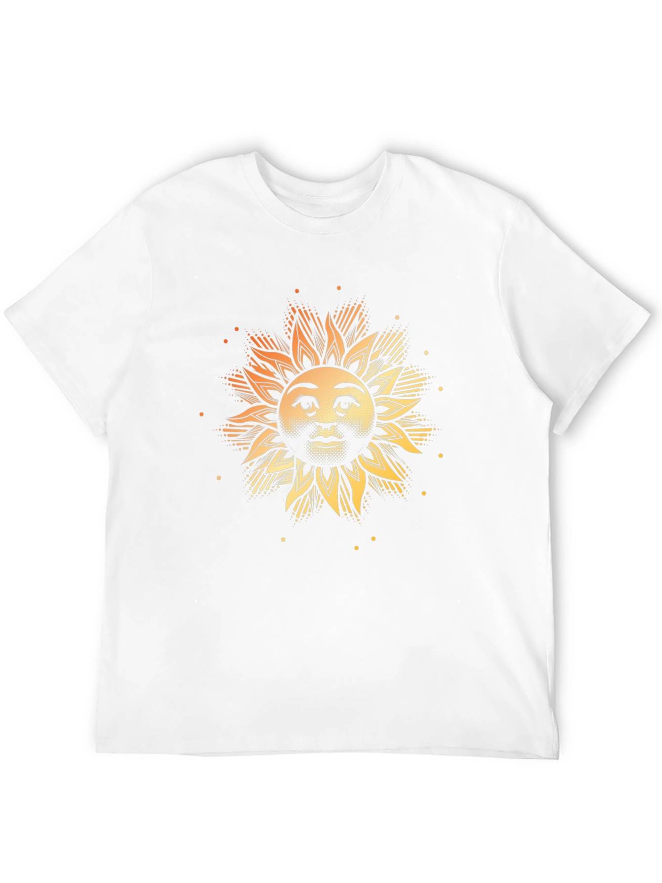 Sun Face Graphic Print Black T-Shirt