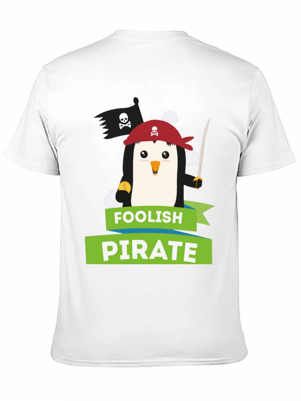 Foolish Pirate Penguin Graphic T-Shirt