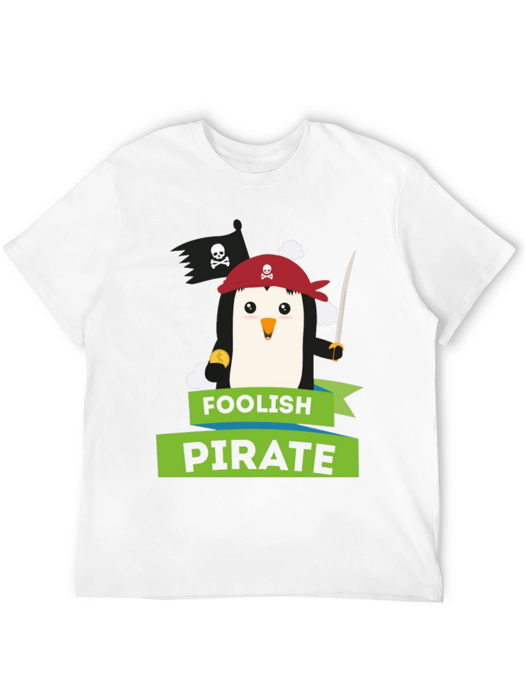 Foolish Pirate Penguin Graphic T-Shirt