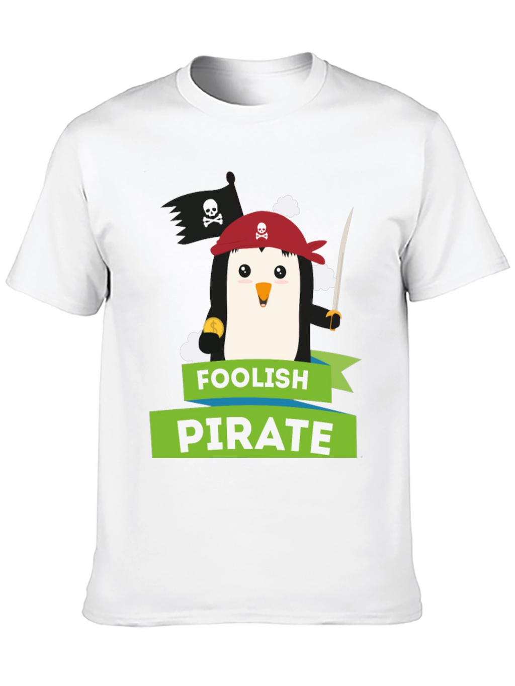 Foolish Pirate Penguin Graphic T-Shirt