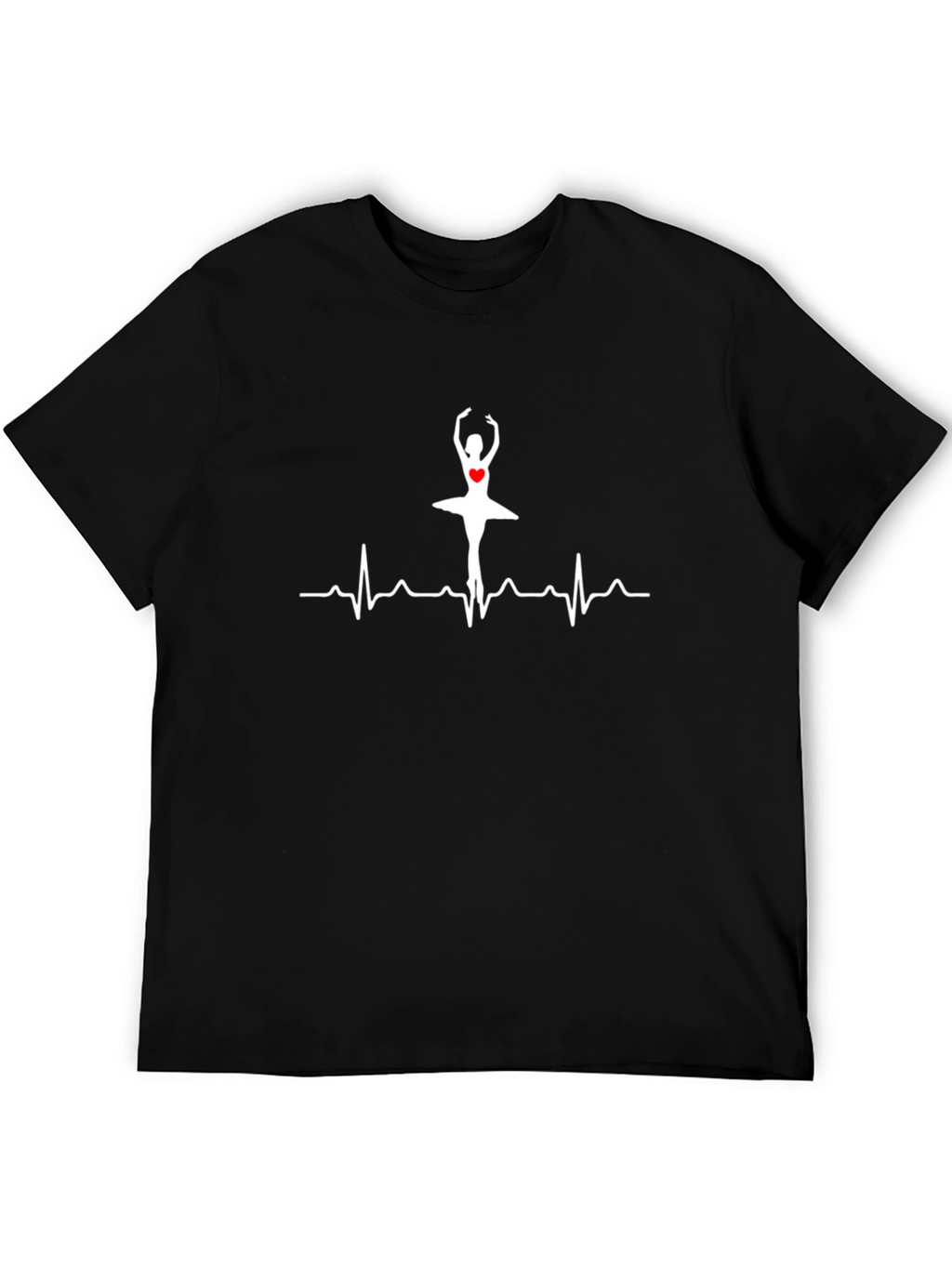 Ballerina Heartbeat Graphic Tee - Dance Lovers Shirt