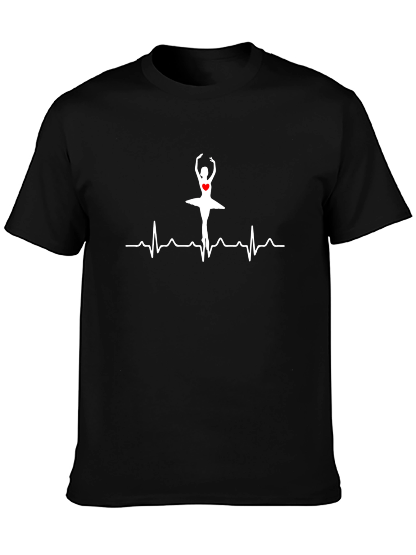 Ballerina Heartbeat Graphic Tee - Dance Lovers Shirt