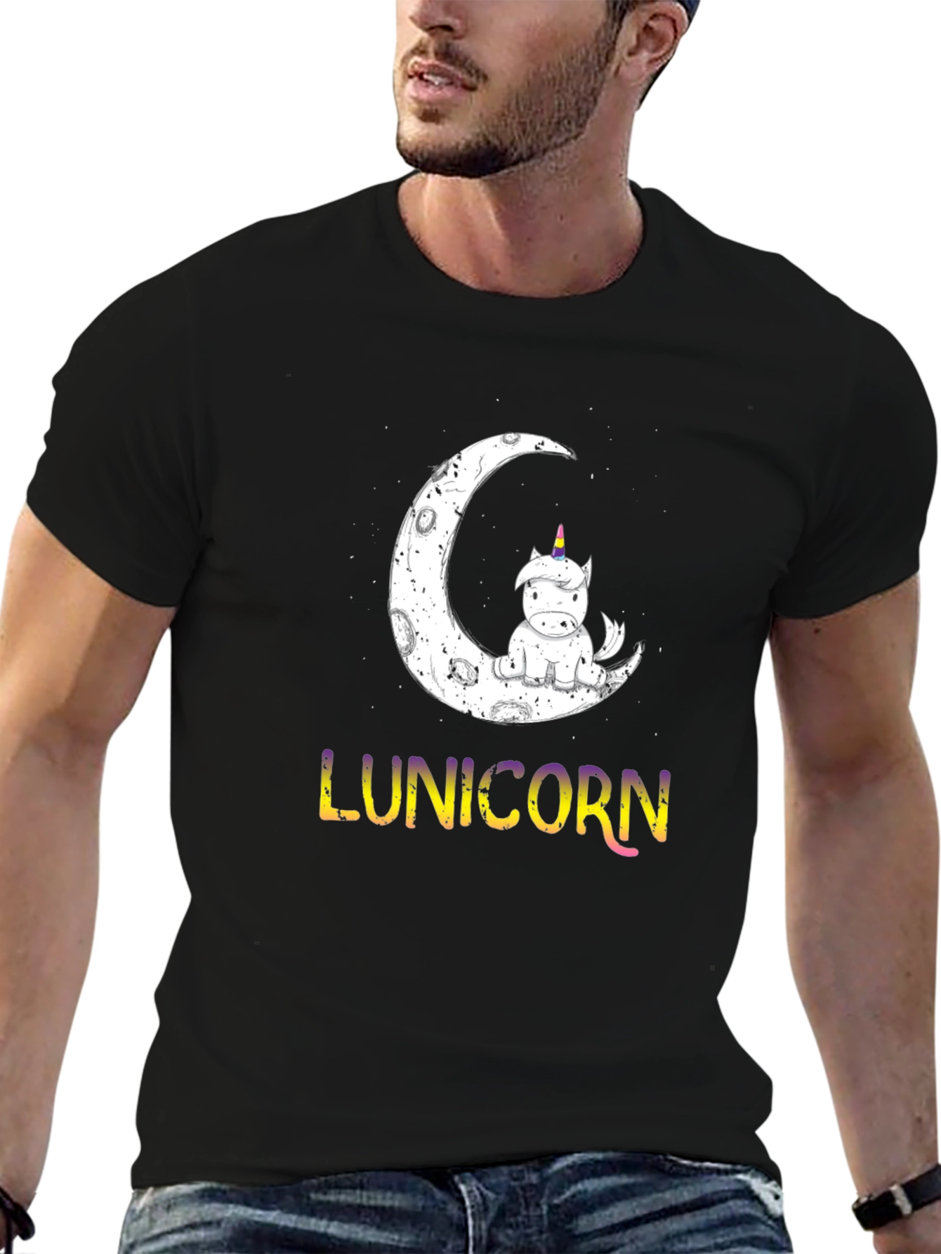 Lunicorn T-Shirt - Moon Unicorn Graphic Tee
