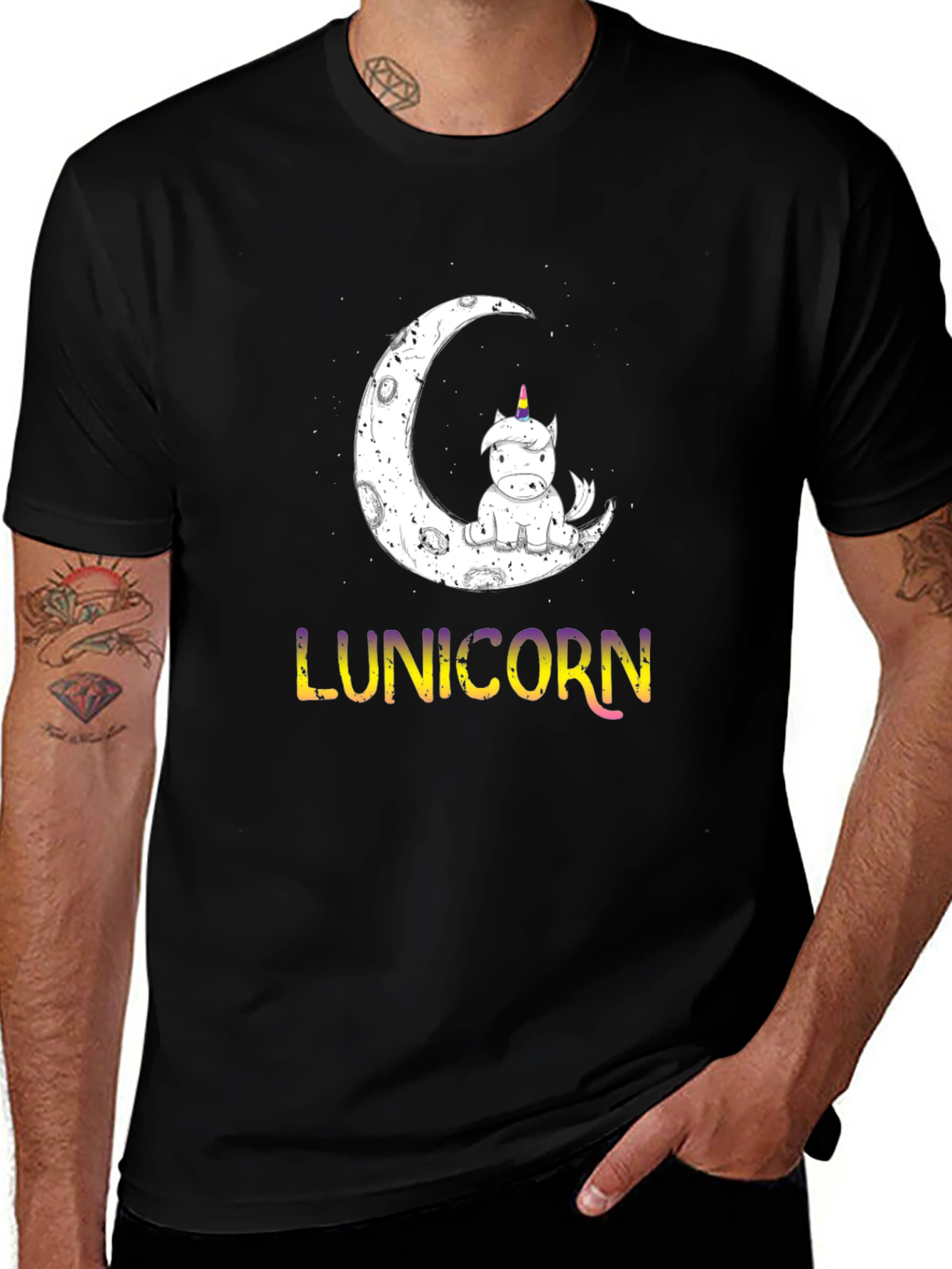 Lunicorn T-Shirt - Moon Unicorn Graphic Tee