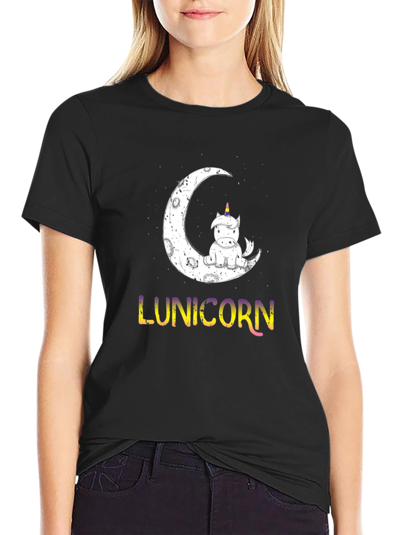 Lunicorn T-Shirt - Moon Unicorn Graphic Tee