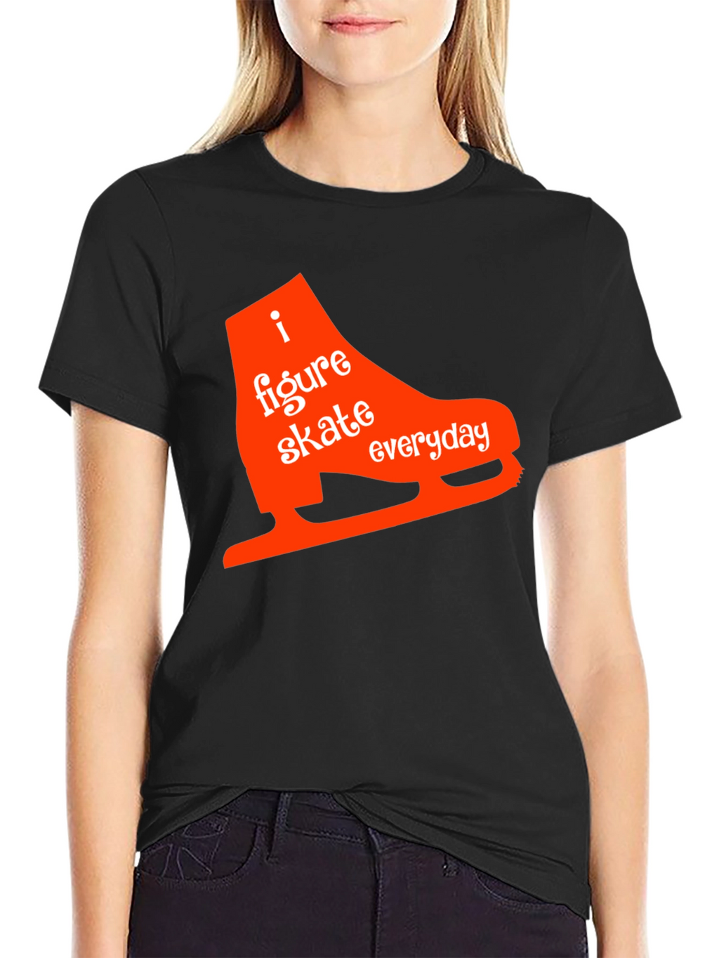 I Figure Skate Everyday Black T-Shirt