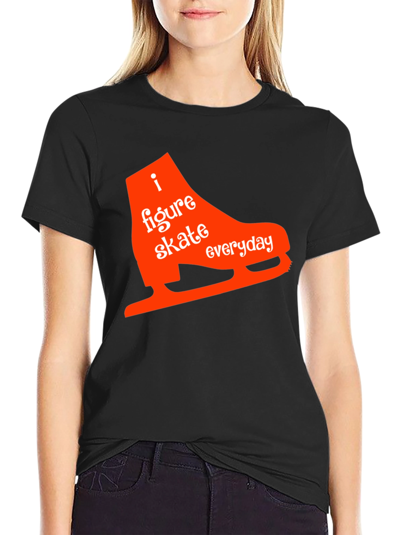 I Figure Skate Everyday Black T-Shirt