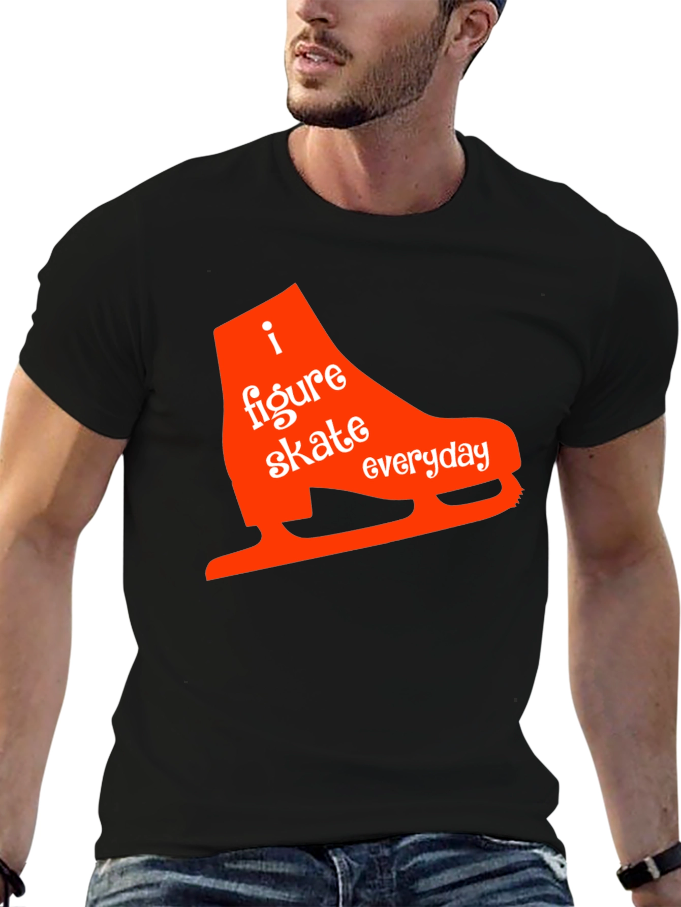 I Figure Skate Everyday Black T-Shirt