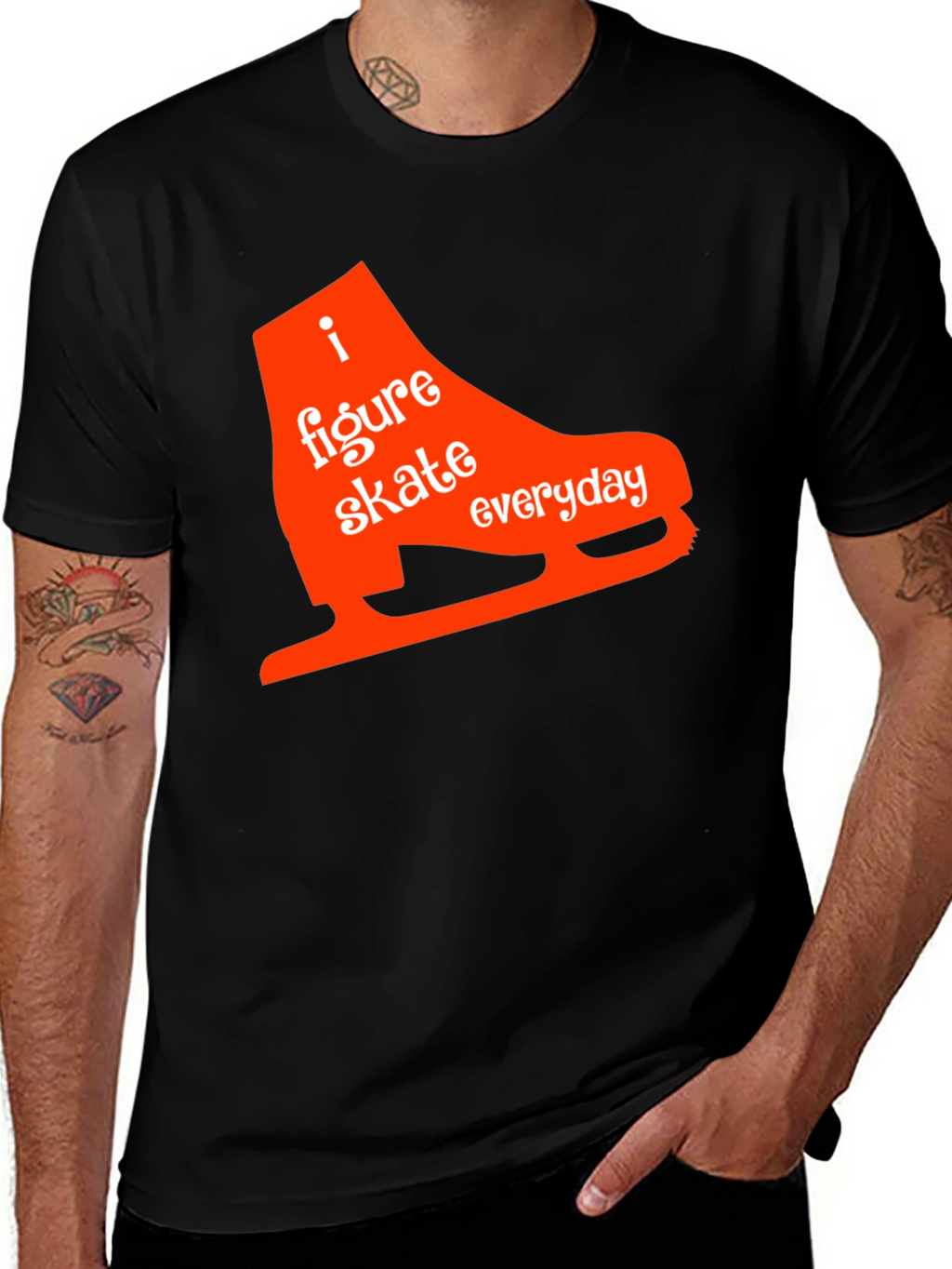 I Figure Skate Everyday Black T-Shirt