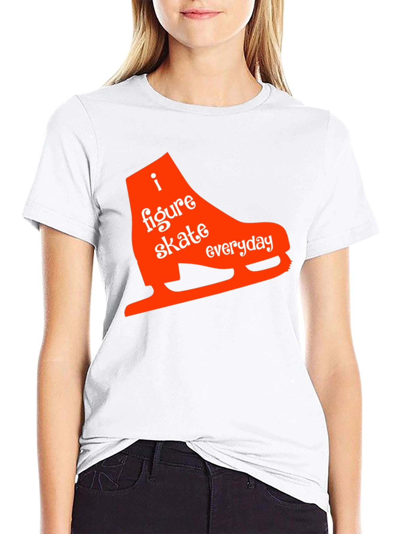 I Figure Skate Everyday Black T-Shirt