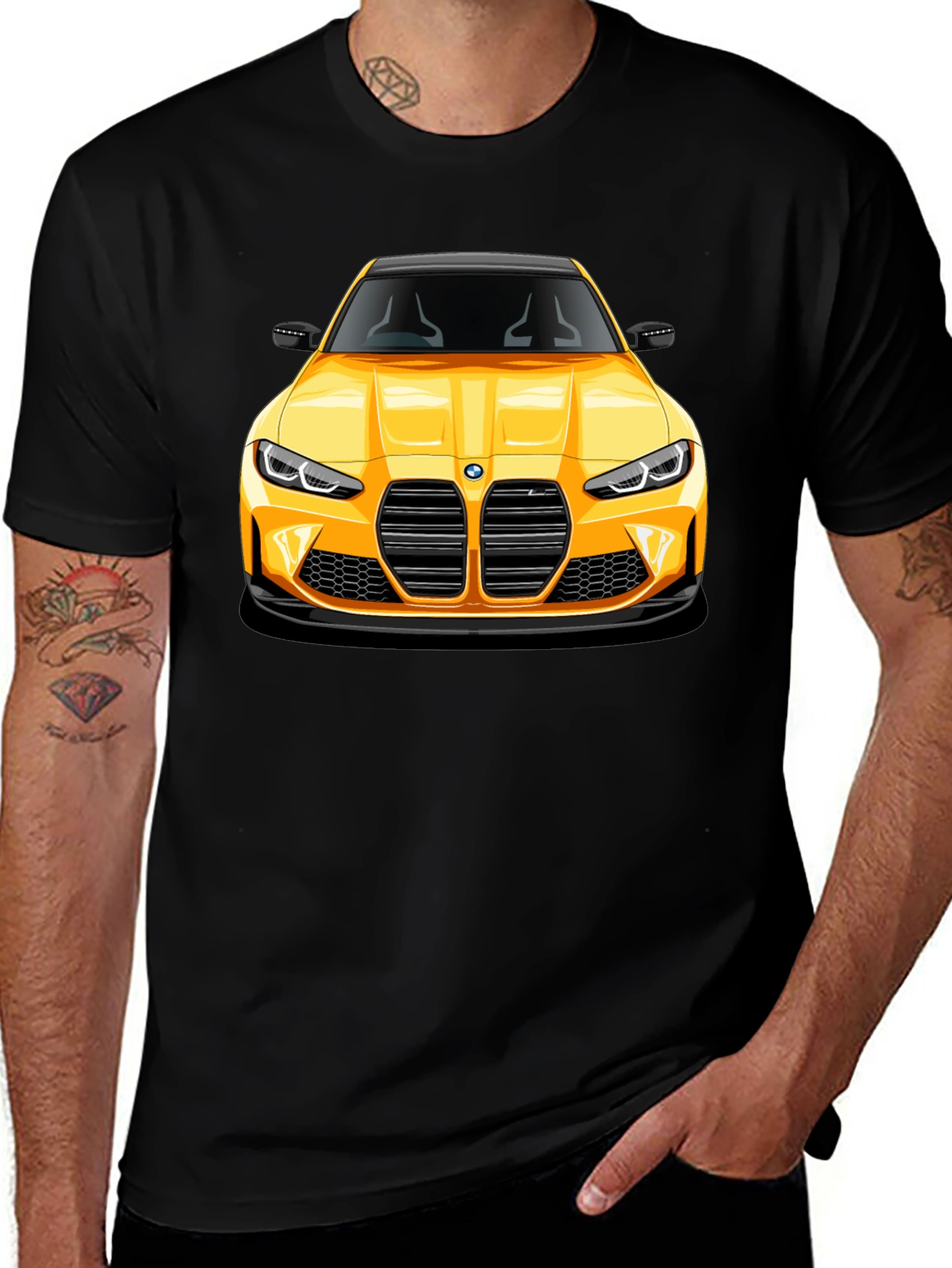 Yellow Sports Car Graphic Tee