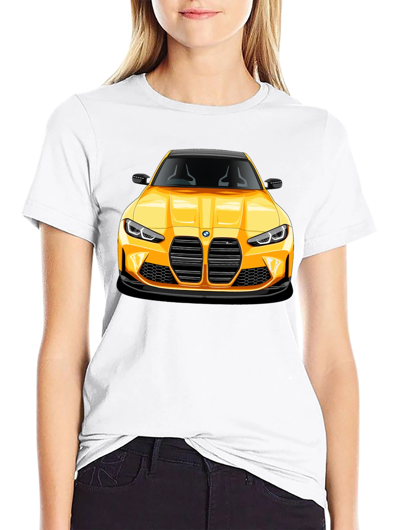 Yellow Sports Car Graphic Tee